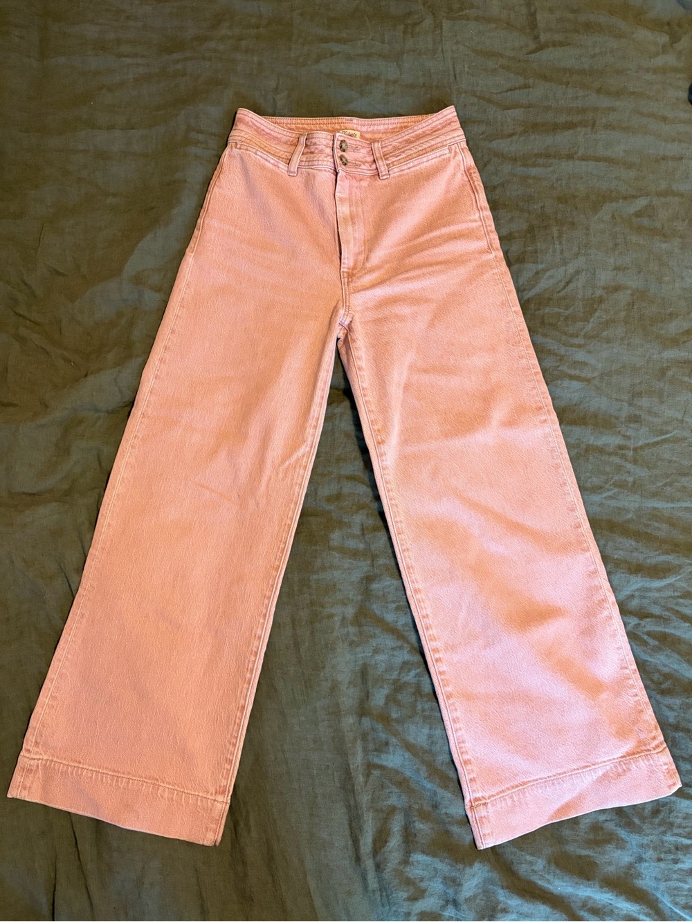 Faherty Harbor Crop Jean - Clay Pink Wash